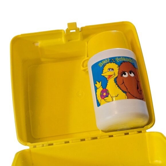 Sesame Street Snuffy and Big Bird Thermos Lunchbox Yellow Vintage 2001 NOS - Picture 15 of 16